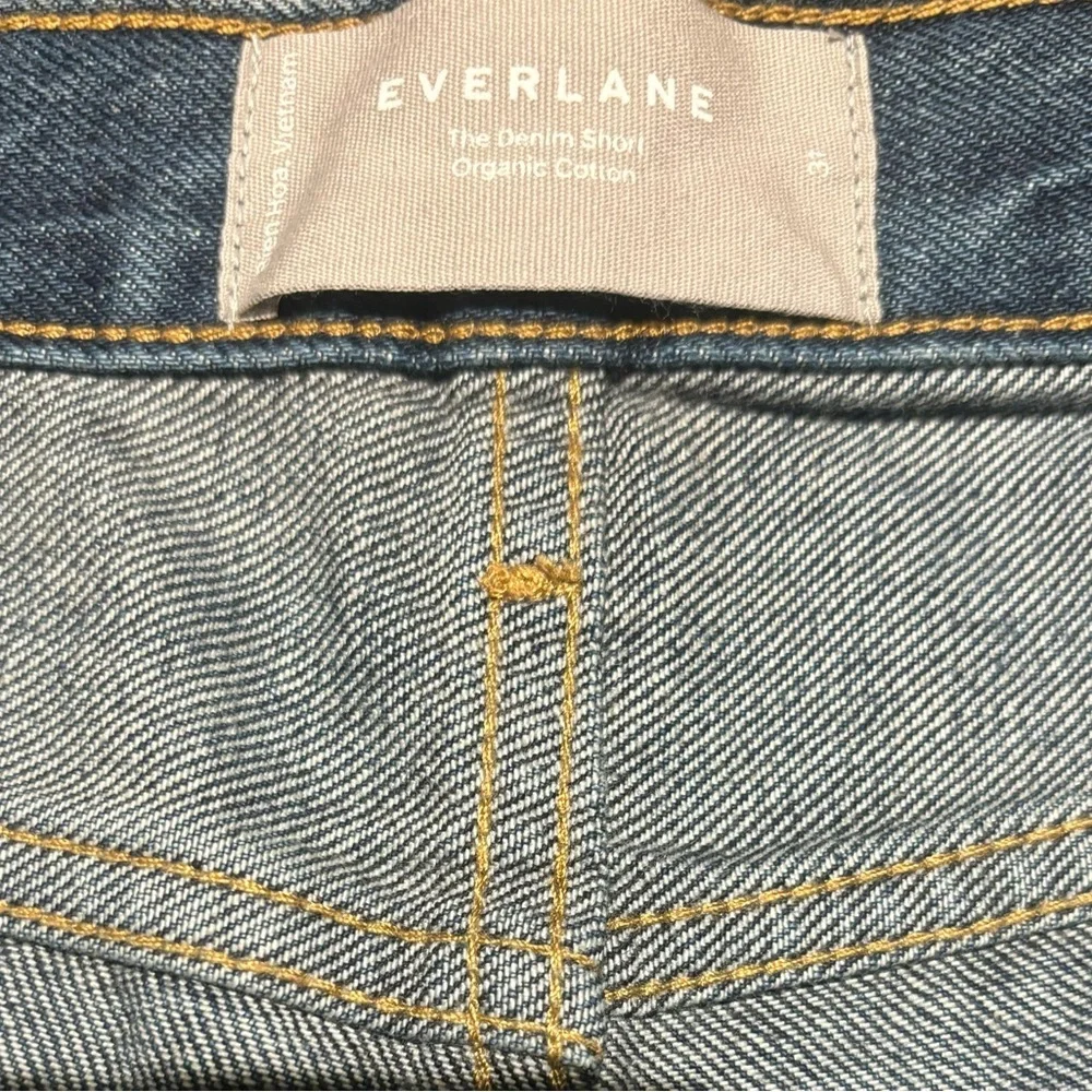 Everlane Denim Short Size 31 Organic Cotton Cut Off Rolled Hem Mid Rise Blue - Picture 6 of 9